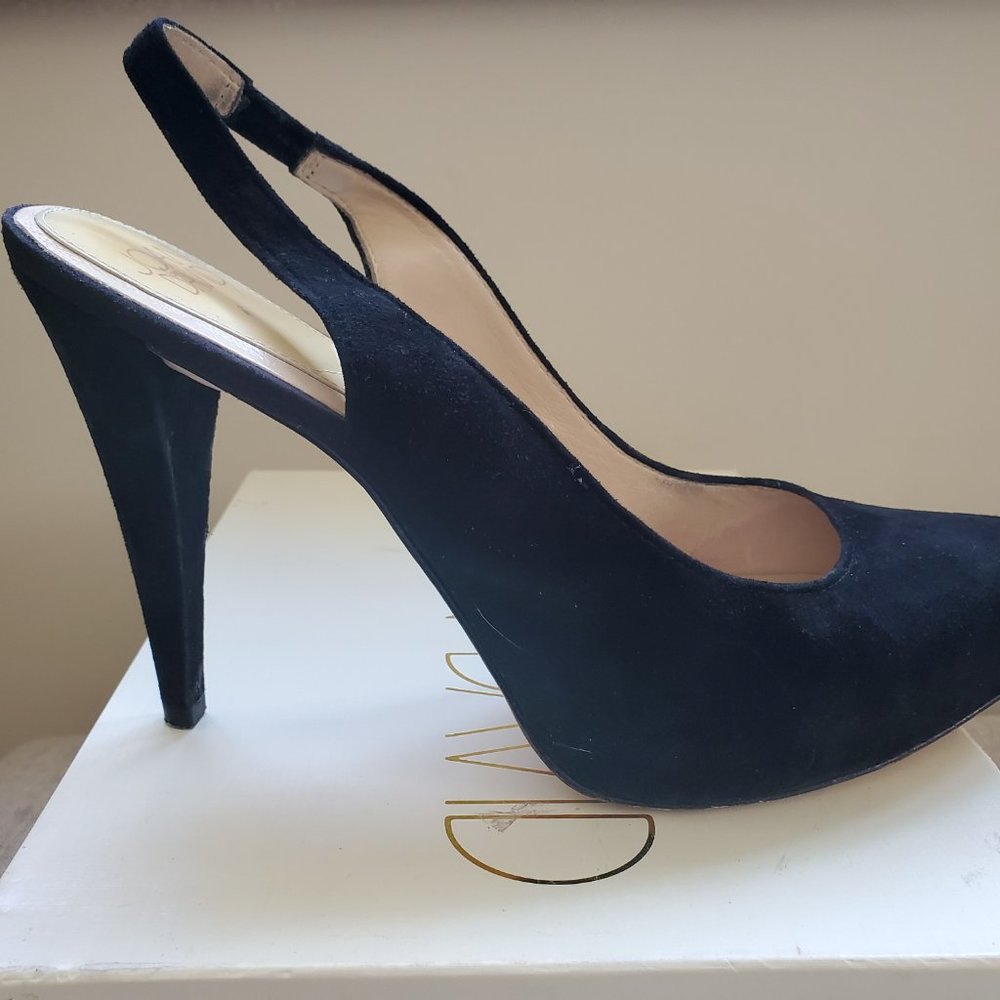 Joan and David Ladies Suede Sling Back Heals - Picture 2 of 8